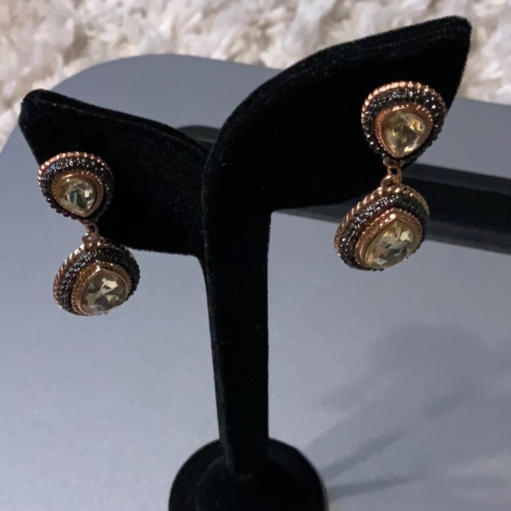 Rose Gold/Navy Blue with Rhinestone Center